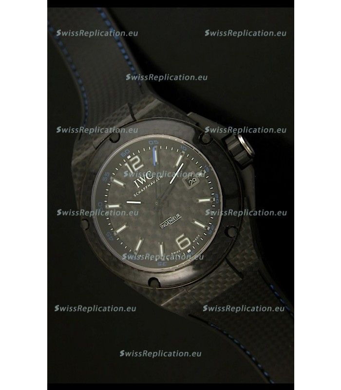 IWC Ingenieur Carbon Casing Swiss Replica Watch in Black Carbon Dial