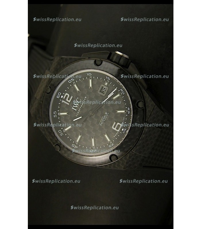 IWC Ingenieur Carbon Casing Swiss Replica Watch in Black Carbon Dial