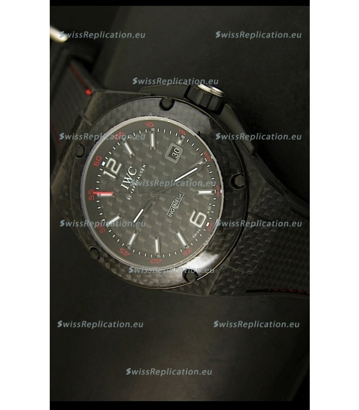 IWC Ingenieur Carbon Casing Swiss Replica Watch in Black Carbon Dial