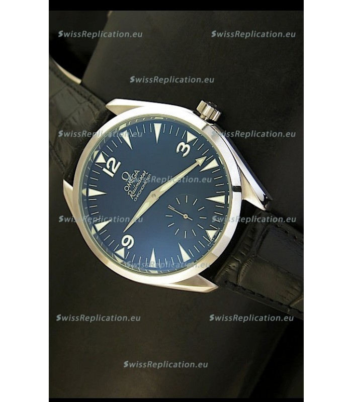 Omega Seamaster Railmaster Japanese Replica Watch in Black Leather Strap