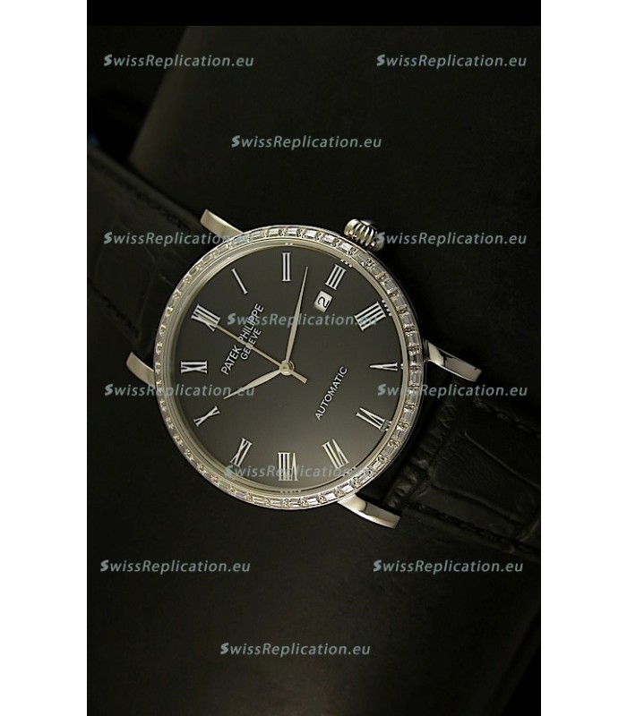Patek Philippe Calatrava 5120 Swiss Replica Watch in Steel Casing - Roman Hours