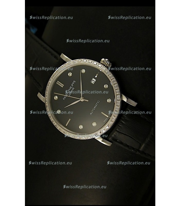 Patek Philippe Calatrava 5298 Swiss Replica Watch in Steel Casing - Diamonds Hours