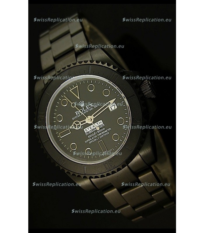 Rolex Submariner STEALTH MK IV Edition Swiss Replica Watch in PVD Strap