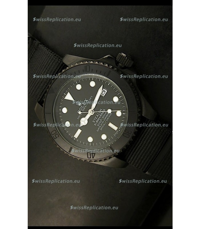 Rolex Submariner STEALTH Edition Swiss Replica in Black Strap