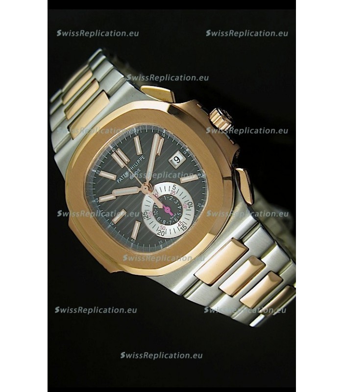 Patek Philippe Nautilus 5980 Chronograph Swiss Two Tone Watch - 1:1 Mirror Replica