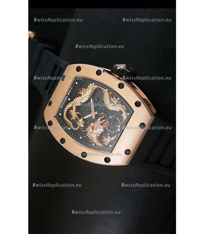 Richard Mille RM057 Tourbillon Jackie Chan Swiss Replica Watch in Pink Gold