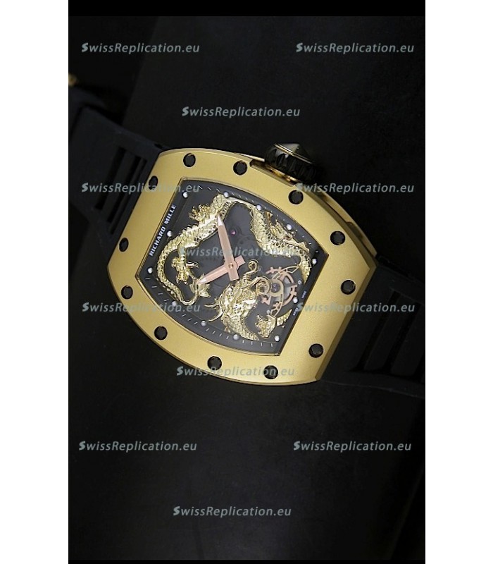 Richard Mille RM057 Tourbillon Jackie Chan Swiss Replica Watch in Yellow Gold