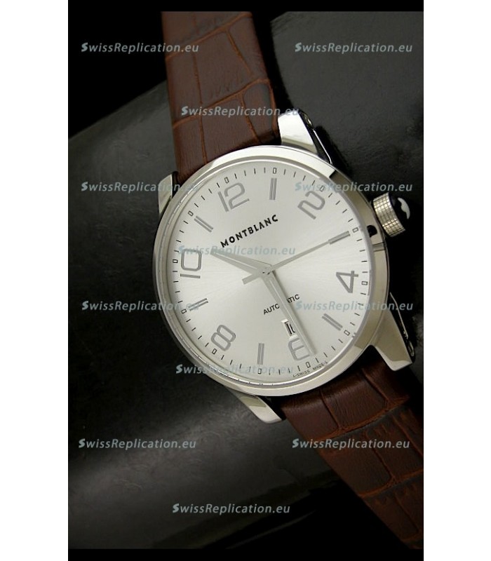 Mont Blanc Timewalker Swiss Automatic Watch in Silver Dial - Ultimate Mirror Replica