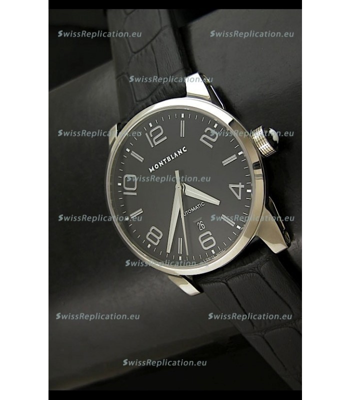 Mont Blanc Timewalker Swiss Automatic Watch in Black Dial - Ultimate Mirror Replica