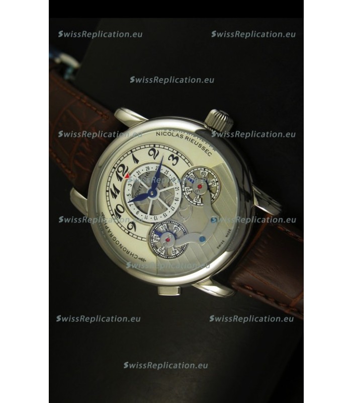 Mont Blanc Nicolas Riessec Stainless Steel Case in White Dial