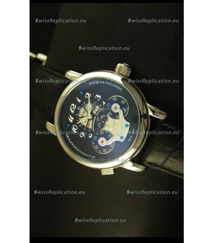 Mont Blanc Nicolas Riessec Stainless Steel Case in Black Dial