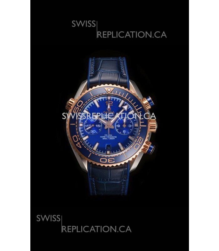 Omega Speedmaster Planet Ocean Two Tone Blue Dial Super Clone Watch 