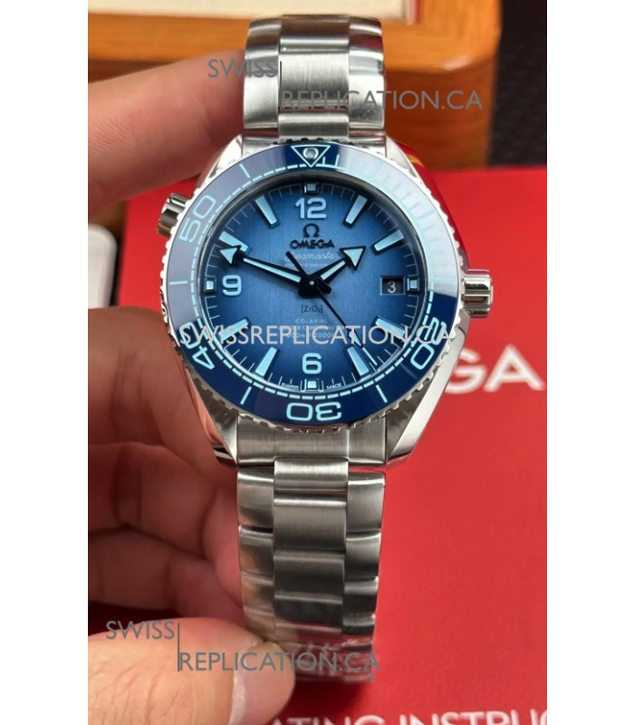 Omega Seamaster Planet Ocean 39.5MM Summer Blue Dial Super Clone Watch 