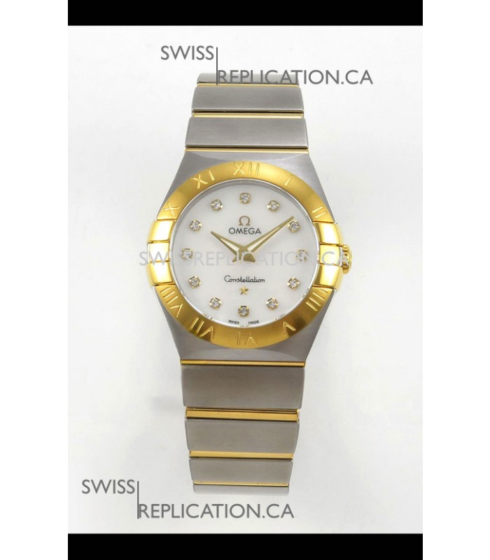 Omega Constellation 28MM Two Tone Yellow Gold Pearl Dial QUARTZ Super Clone Watch 