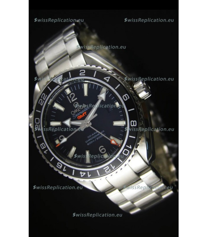 Omega Planet Ocean GMT Black Swiss Replica Watch - 1:1 Ultimate Mirror Edition
