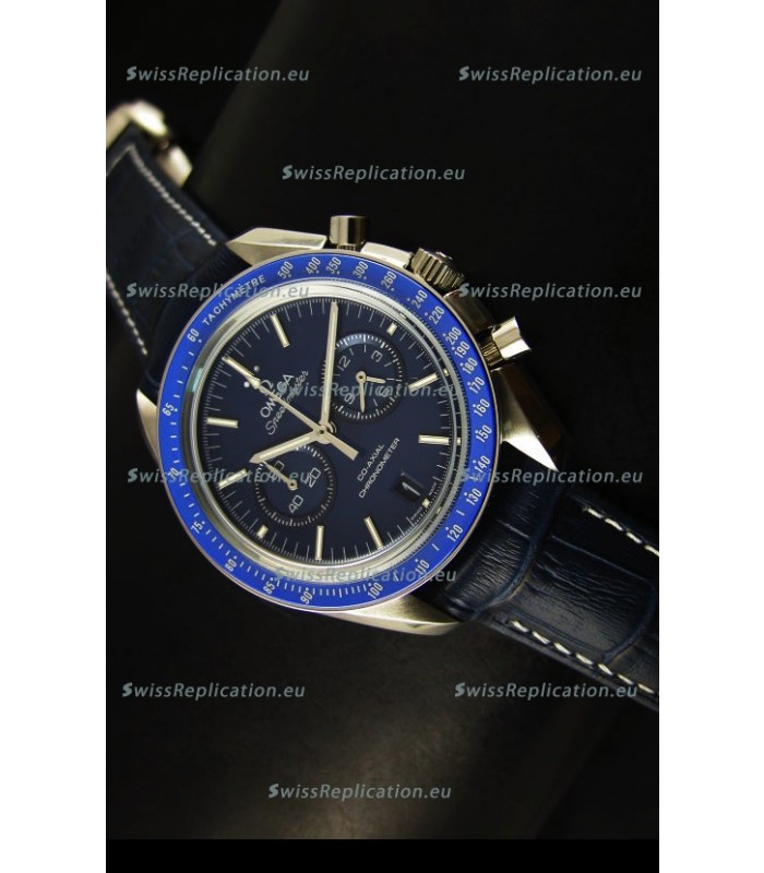 Omega Speedmaster Moon Watch Co-Axial Japanese Replica Watch Dark Blue Dial
