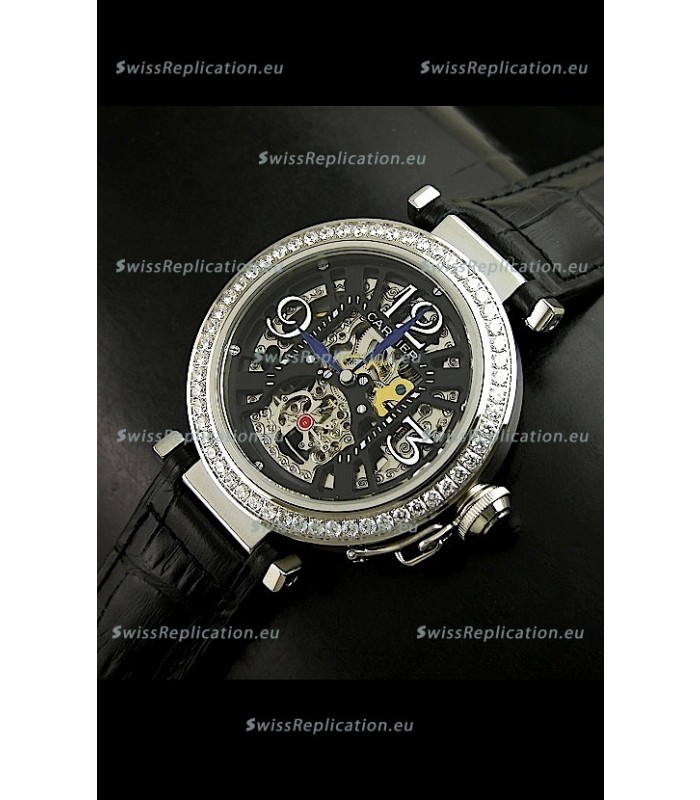 Cartier Ronde De Ladies Replica Watch in Decorated Skeleton Dial