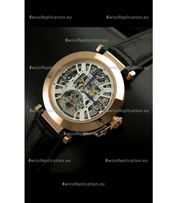 Cartier Ronde De Ladies Replica Watch in Decorated Skeleton Dial