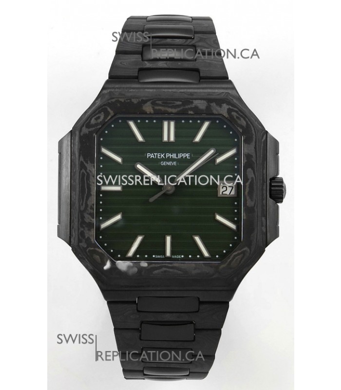 Patek Philippe Cubitus Carbon Casing Green Dial Super Clone Watch 