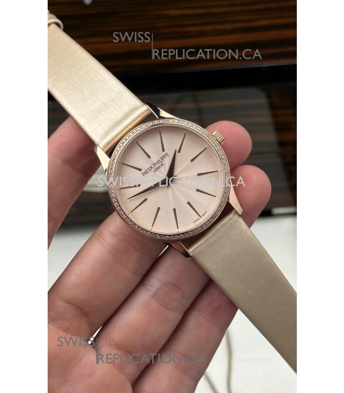 Patek Philippe Calatrava 4997 Rose Gold Beige Dial Super Clone Watch 