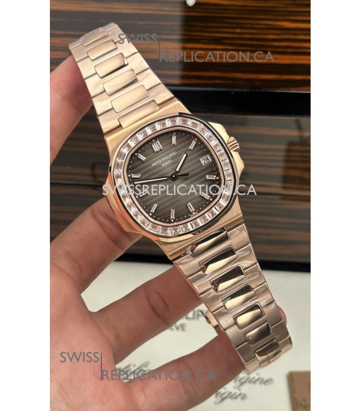 Patek Philippe Nautilus 5723 Grey Dial Rose Gold Super Clone Watch 
