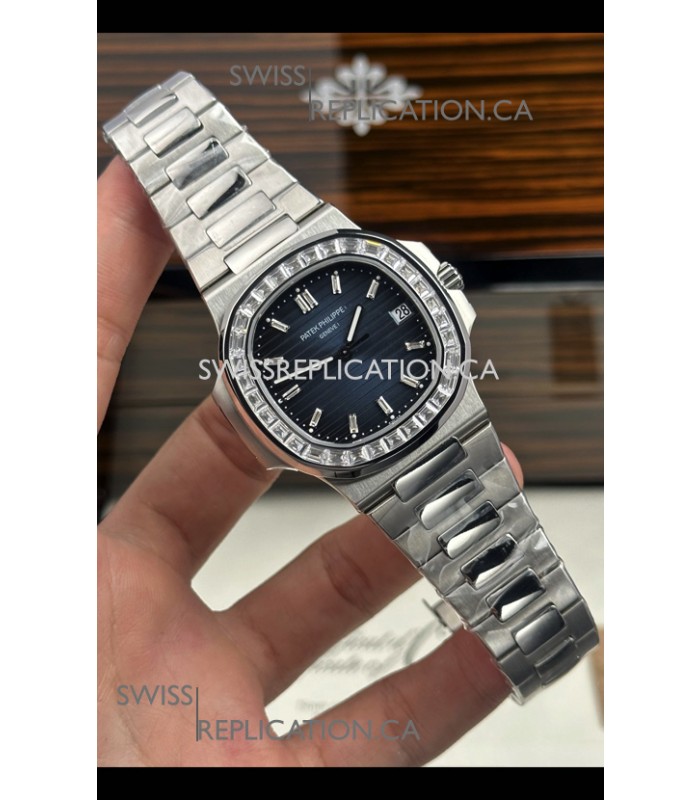 Patek Philippe Nautilus 5723 Blue Dial White Sapphires Super Clone Watch 