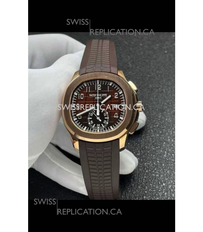 Patek Philippe Aquanaut 5968 Rose Gold Case Brown Dial Super Clone Watch 