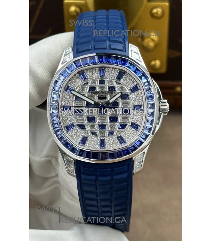 Patek Philippe Aquanaut Luce 5268/461G-001 Sapphires & moissanite Super Clone Watch 