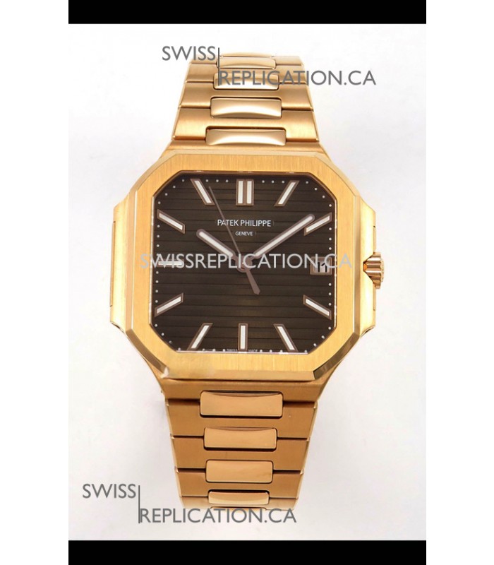 Patek Philippe Cubitus 7128 Rose Gold Casing Brown Dial Swiss Replica Watch