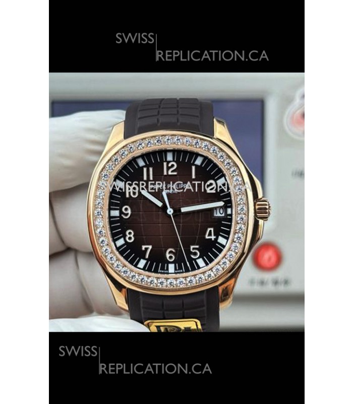Patek Philippe Aquanaut 5167 Black Strap Diamonds Bezel Super Clone Watch 
