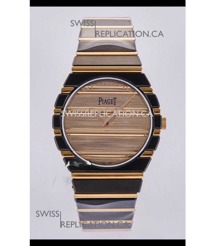 Piaget Polo 79 Two Tone Rose Gold/Black Casing 39MM Super Clone Watch 
