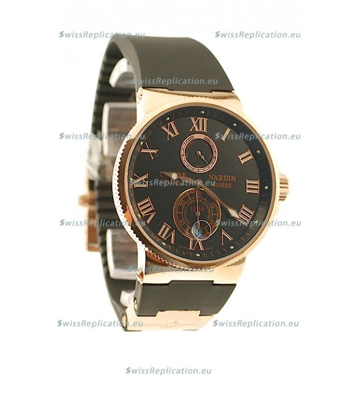 Ulysse Nardin Maxi Marine Chronometer Japanese Replica Rose Gold Watch