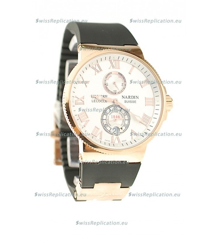 Ulysse Nardin Maxi Marine Chronometer Japanese Replica Rose Gold Watch