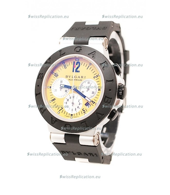 Bvlgari Aluminium Automatic Watch in Yellow Dial