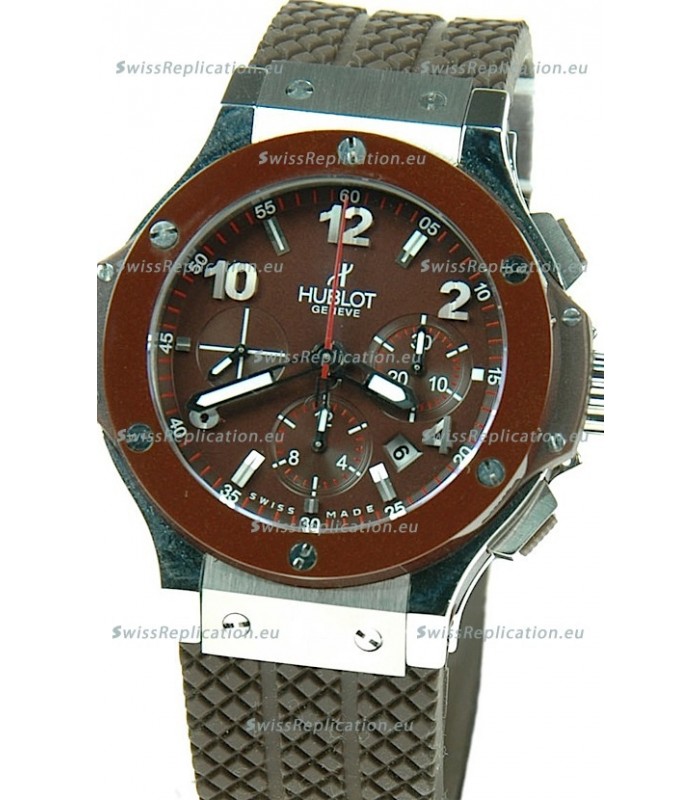 Hublot Big Bang Swiss Replica Watch in Brown Dial Ceramic Bezel