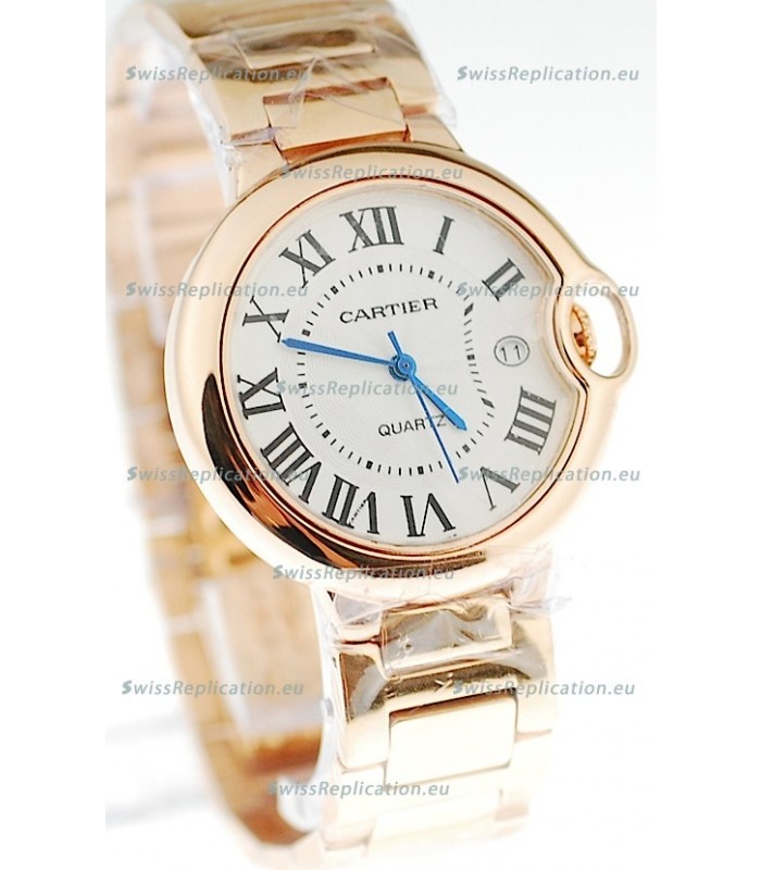 Ballon Bleu De Cartier Japanese Replica Pink Gold Watch