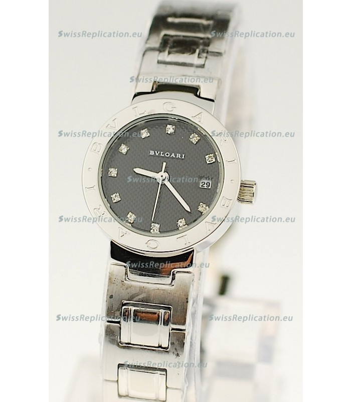 Bvlgari Quartz Japanese Steel Watch in Diamond Markers
