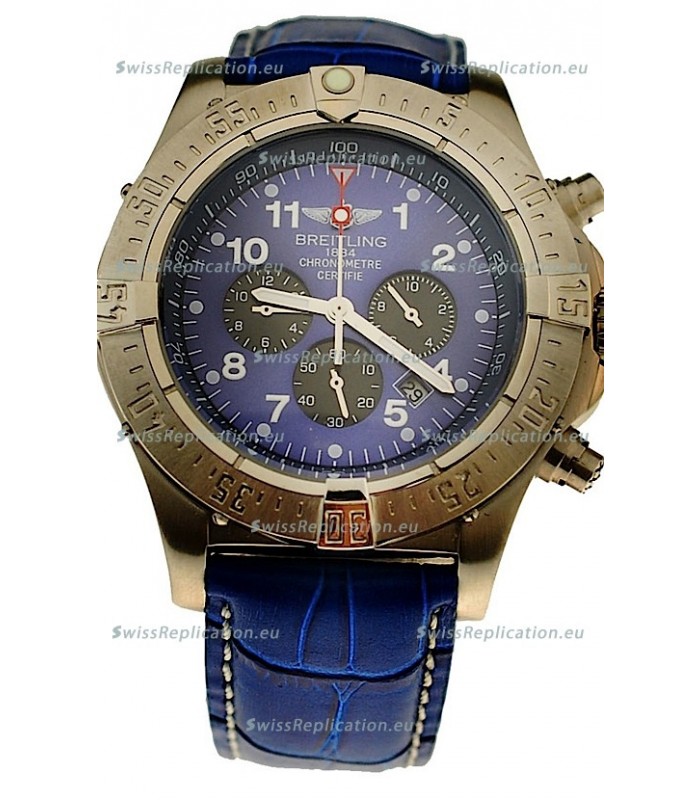 Breitling Chronograph Chronometre Japanese Watch in Blue