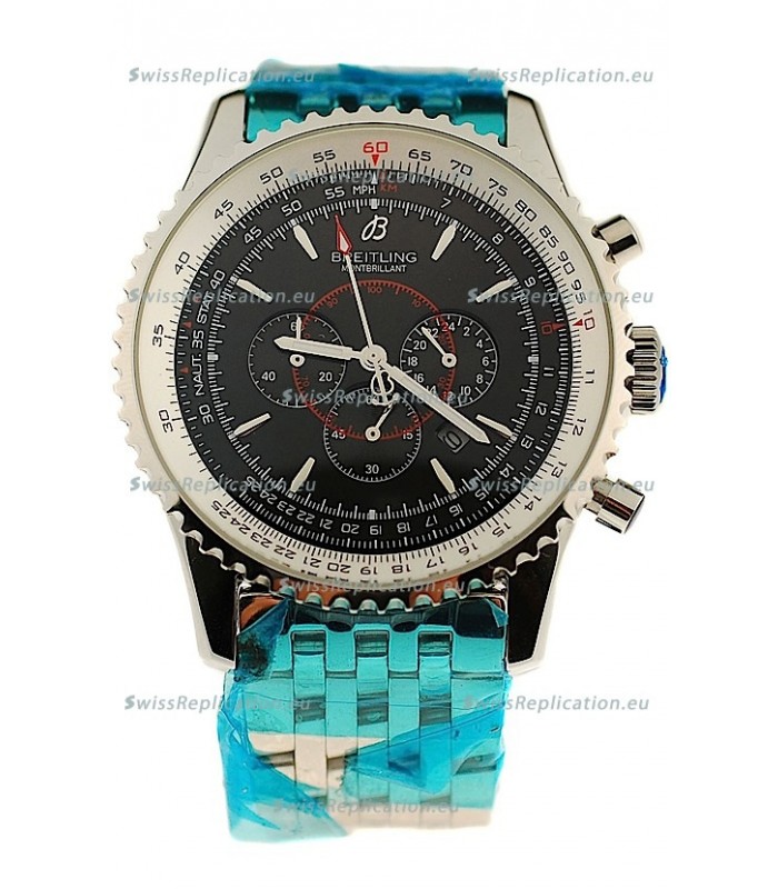 Breitling Montbrillant Japanese Replica Watch in Black Dial