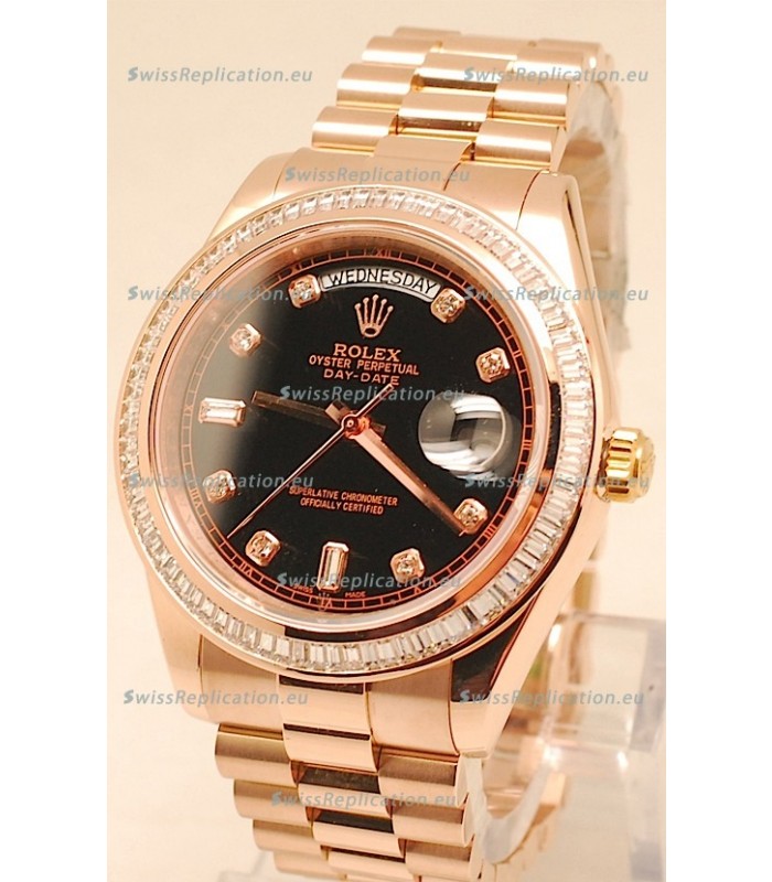 Rolex Day Date II Rose Gold Japanese Replica Watch