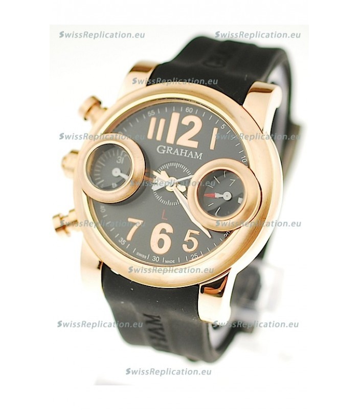 Graham Swordfish Japanese Replica Gold Watch in Golden Markers