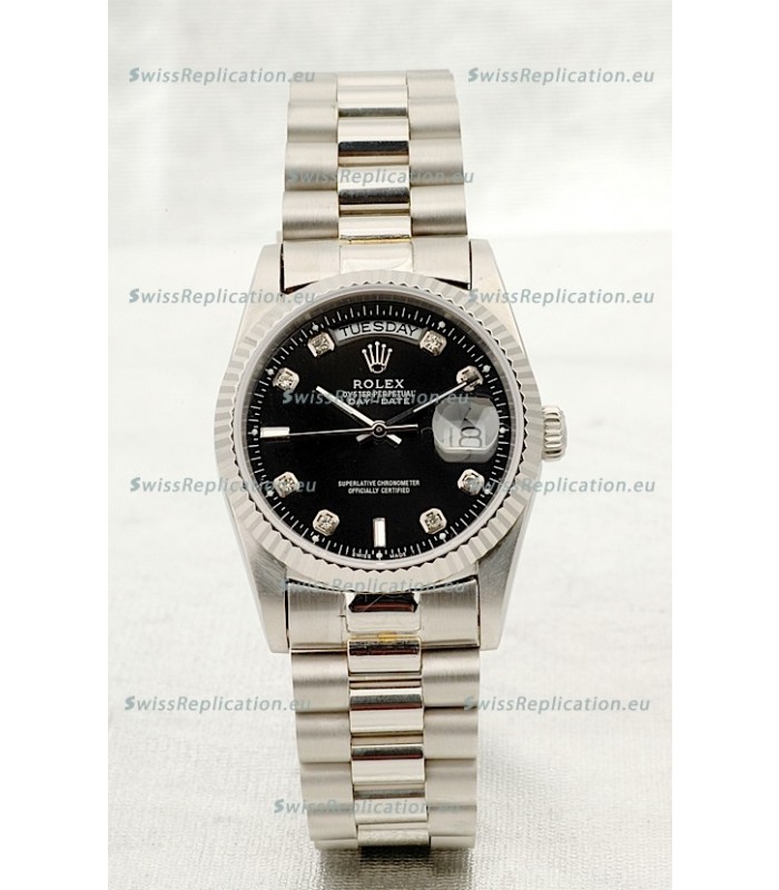 Rolex Day Date Silver Swiss Replica Watch