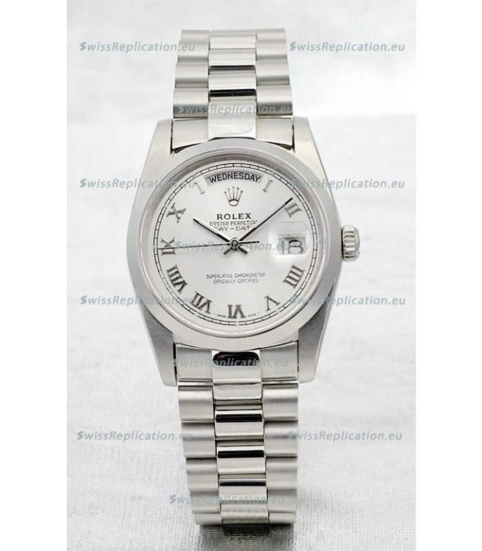 Rolex Day Date Silver Swiss Replica Watch