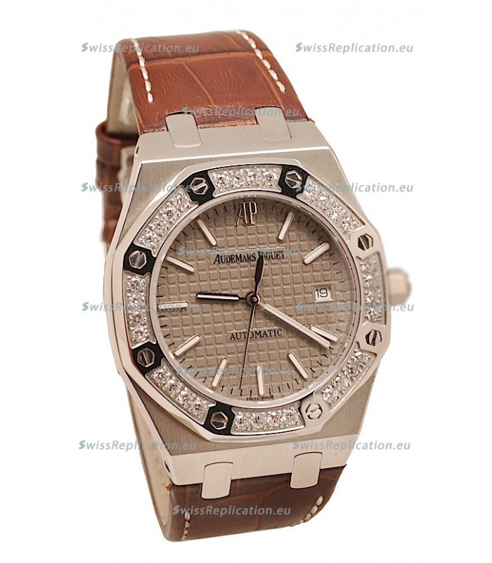 Audemars Piguet Royal Oak Steel Swiss Watch in Grey Dial