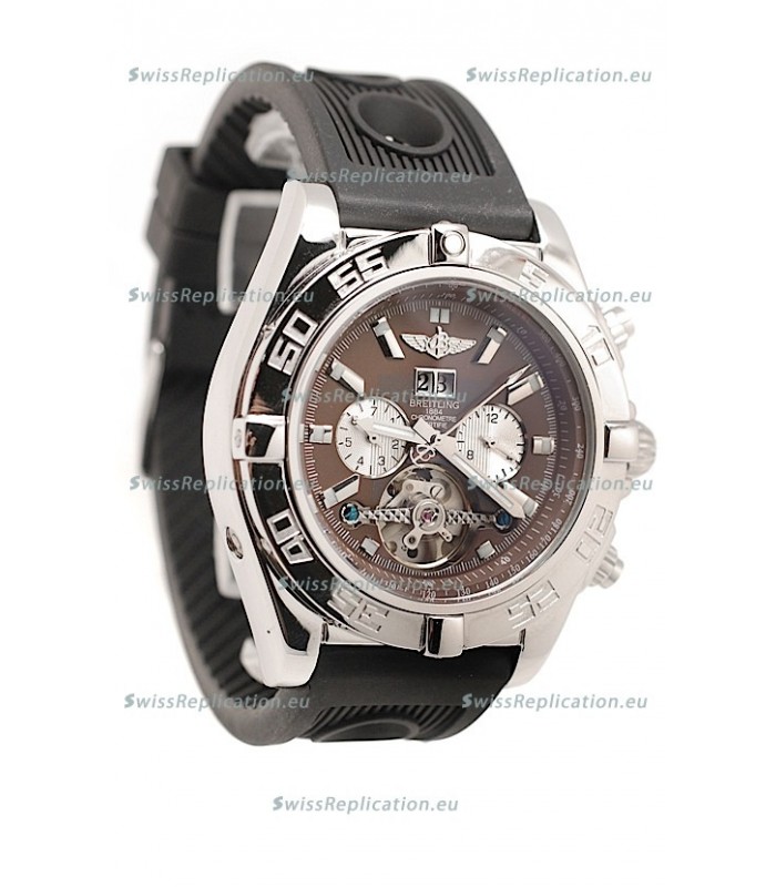 Breitling Chronograph Chronometre Japanese Tourbillon Watch in Brown Dial