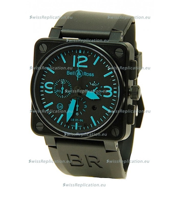 Bell and Ross BR01-94 Edition Swiss Replica Automatic Watch in Blue Markers