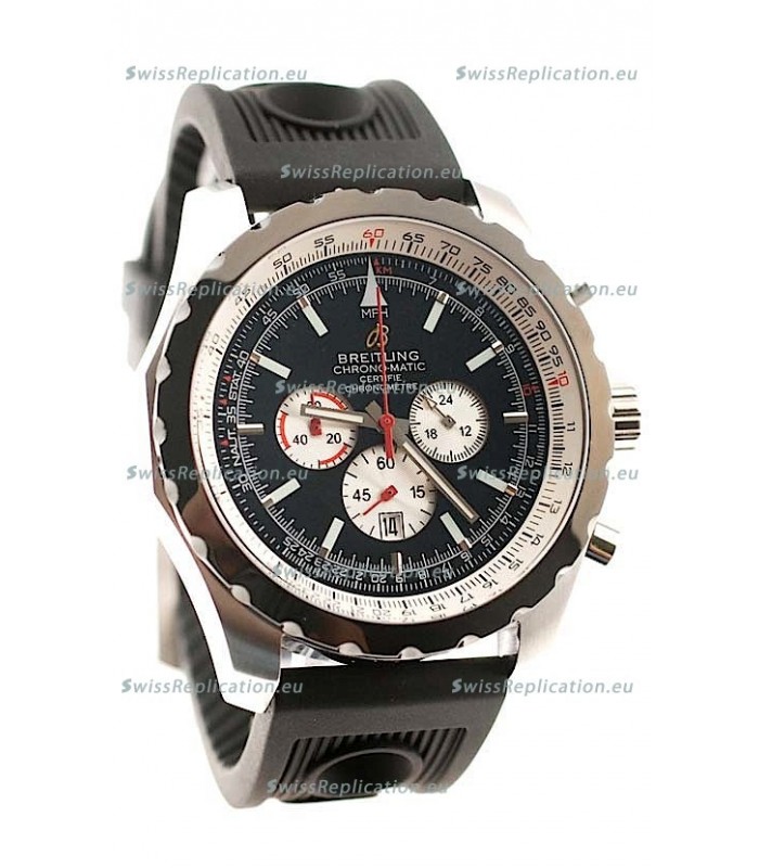 Breitling Chrono-Matic Chronometre Japanese Replica Watch in Black Dial