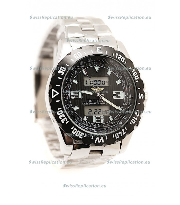 Breitling Chronograph Chronometre Replica Steel Watch in Ceramic Bezel
