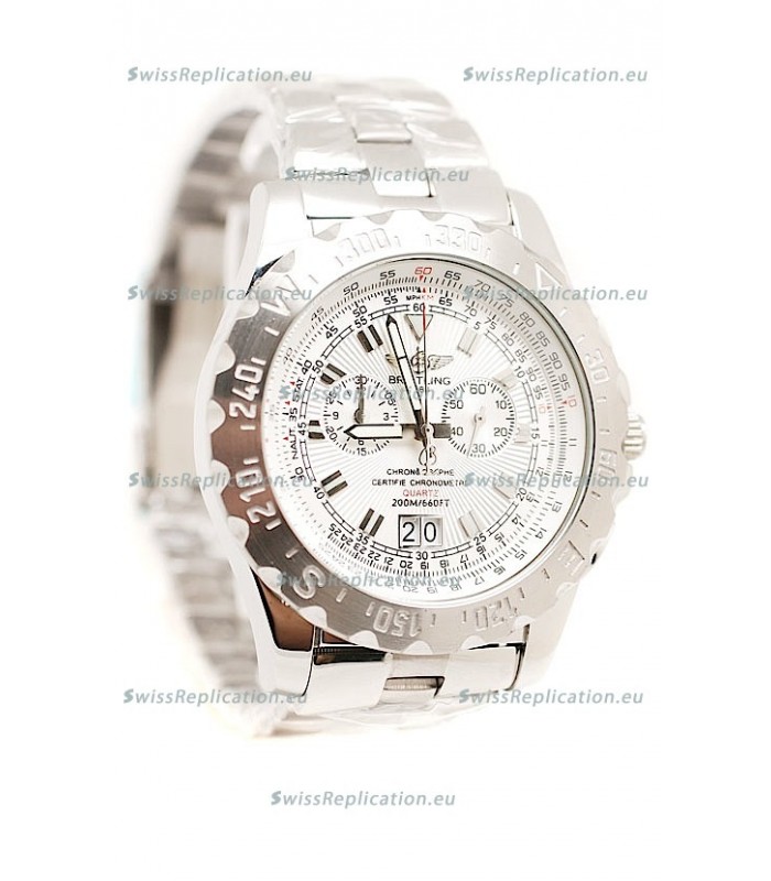 Breitling Chronograph Chronometre Replica Watch in White Dial
