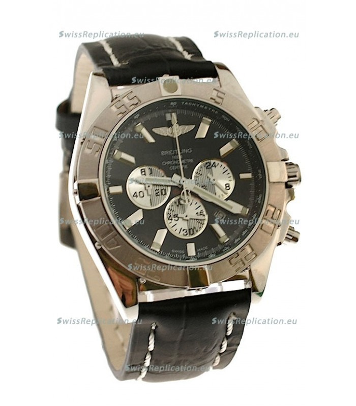 Breitling 1884 Chronometre Japanese Replica Watch in Black Dial